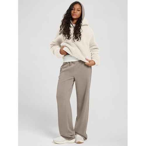 ODODOS Women's Sherpa Fleece Half-Zip Pullover - Cozy Warm Long Sleeve Sweatshirt Cinchable Outerwear with Pockets