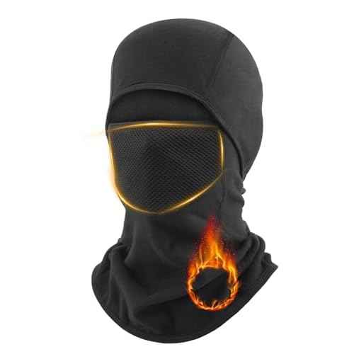 Breathable Winter Balaclava Ski Mask, Black Thermal Fack Masks for Men Women Cold Weather Gear for Outdoor Work, Skiing, Riding, Motorcycle & Hunting