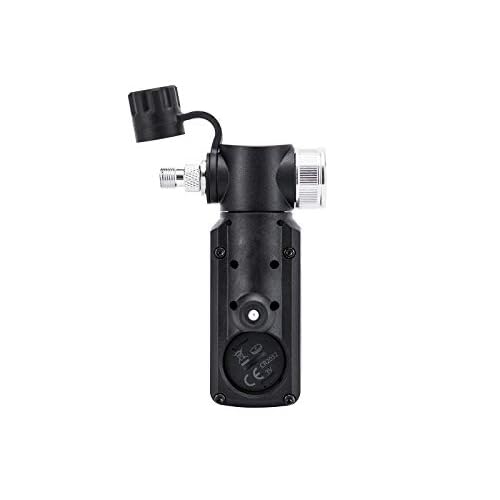 Topeak Shuttle Gauge Digital Tire Pressure Gauge ? 300 PSI / 20.7 Bar High-Precision Gauge for Presta, Schrader & Dunlop Valves ? Rotating Head, Air Release Button & Auto-Off Display
