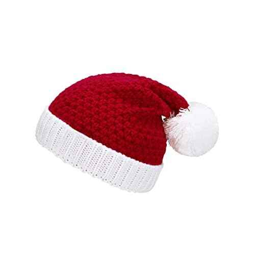 Century Star Christmas Hats for Women Santa Hat Adult Unisex Classic Knitted Warm Beanie for New Year Holiday Party Hats