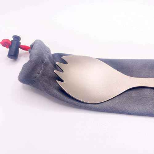 FlipFuel Camping Titanium Spork - Ultra-Lightweight, Durable, Built-In Bottle Opener