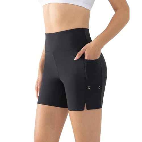 Cosmolle Women's 5" High Waisted Swim Board Shorts with Pockets Quick Dry UPF 50+ Beach Shorts with Liner