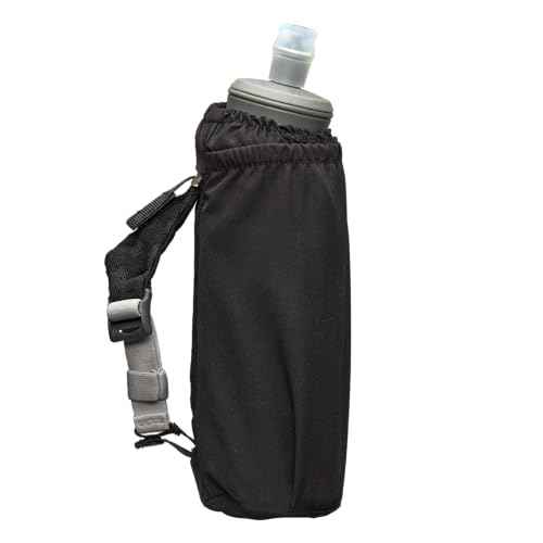 Nathan Handheld Soft Flask 18oz - Exo-Draw Insulated Collapsible Bottle - Grip-Free Strap & Rigid ExoSpine for Comfort/Support - Breathable Mesh Strap - Ideal Running/Hiking, Pinnacle, Black