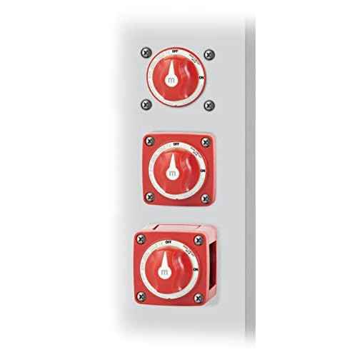 Blue Sea Systems 6010 m-Series Mini Battery Switch, 300A, 32V DC Dual Circuit, Red