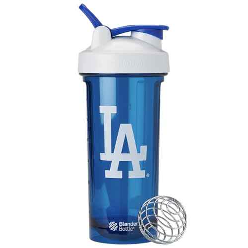 BlenderBottle Shaker Bottle Pro Series Perfect for Protein Shakes and Pre Workout, 28-Ounce, White/Blue (Los Angeles Dodgers)