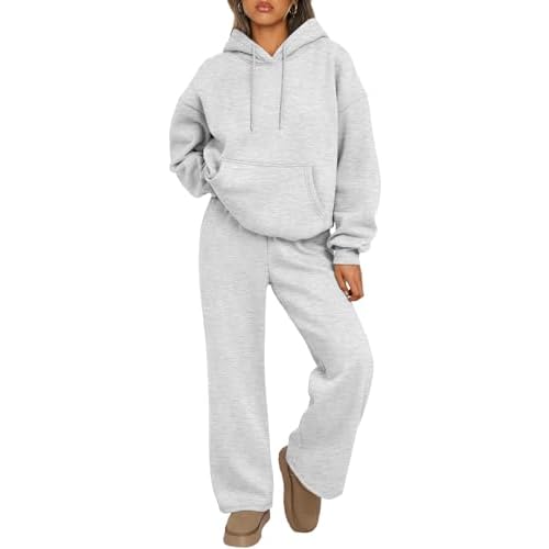 Trendy Queen Womens 2 Piece Outfits Lounge Fall Fashion Sets Oversized Sweatshirts Wide Leg Pants Sweatsuits Winter Clothes