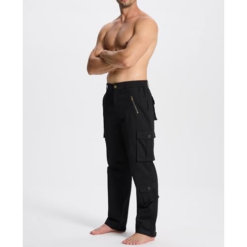 Susclude Camo Pants for Men Stretch Tactical Cargo Pants Elastic Rip Stop Military Army Work Pants with 7 Pockets