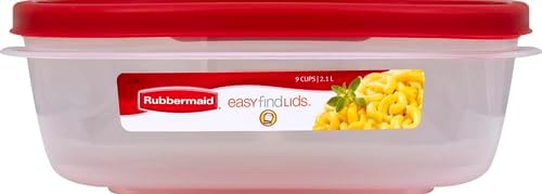 Rubbermaid Easy Find Lids - 9 Cup Food Storage Container in Racer Red | Airtight & Stackable