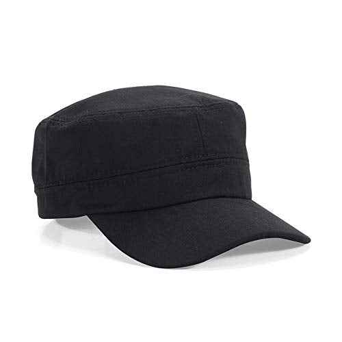 Adjustable Unisex Flat Top Twill Classical Baseball Cap Military Hat 22-23.6 in Cadet Cap