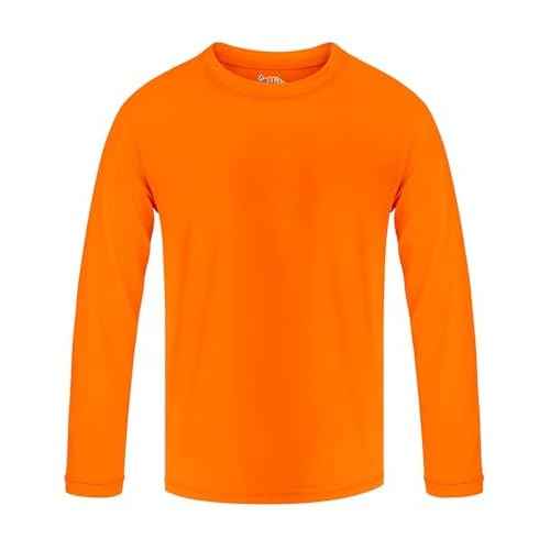 Boys Rash Guard Swim Shirt Long Sleeve Athletic Shirts UPF 50+ Sun Shirt Quick Dry Fit Neon Tees for Kids Girls Youth 2-16Y