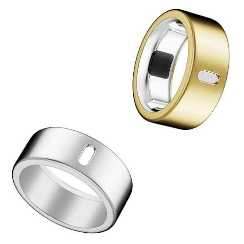 Cover Compatible for Oura Ring Gen 4/Gen 3 Horizon/Gen 3 Heritage,(NOT Compatible with Oura Ring 4-Ceramic), Charging Directly,Rugged TPU Finger Protector for Workout Women Men-Silver+Gold-Size 8