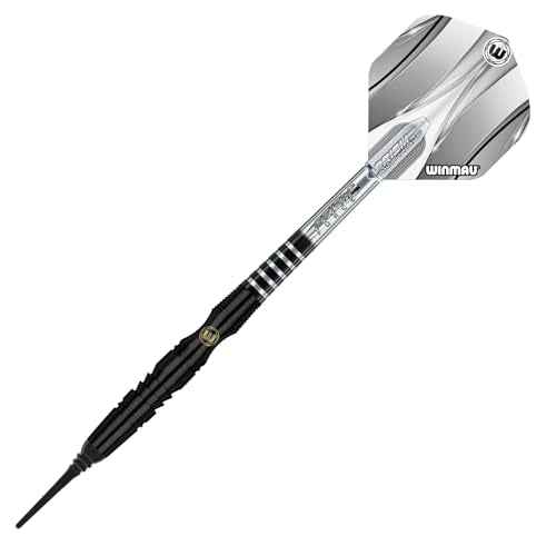 Winmau Sniper Black Professional Tungsten Darts Set with Flights and Stems (Shafts)