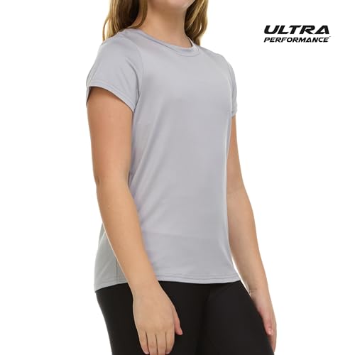 Girl's Athletic Shirts 3 Pack Crew Neck Short Sleeve Tees Summer Active Tops for Teen Girls Soccer & Sports Tshirts for Teens