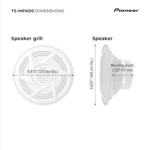Pioneer TS-MR1600 6.5¡± Speakers (Pair) ? 100W Max, Water-Resistant + UV-Protected, Built for Boats, UTV, ATV, SXS, Outdoor, Marine, All Purpose Speakers