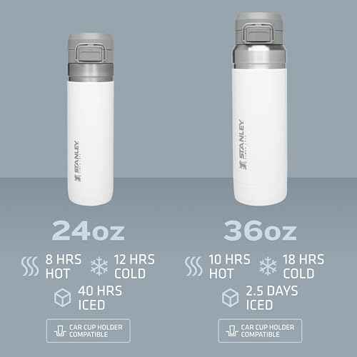 STANLEY Quick Flip GO Water Bottle 24 oz | Push Button Lid | Leakproof and Packable for Travel and Sports | Insulated Stainless Steel | BPA-Free | Lilac 2.0