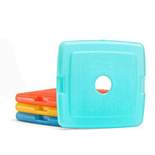 Cool Coolers by Fit & Fresh Slim Ice Packs, Quick Freeze, Space-Saving, Reusable Ice Packs for Lunch Boxes & Coolers
