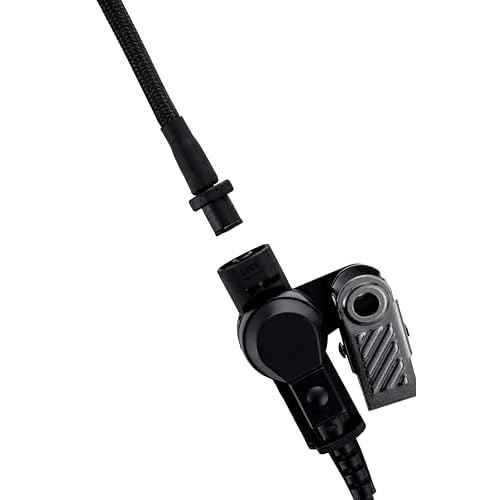 Acoustic Coil Tube Replacement Braided Nylon for Radio Earpiece Black