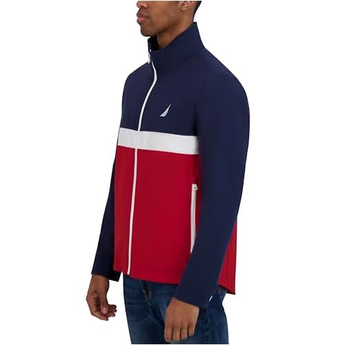 Nautica Men's Lightweight Sailing Jacket ? Waterproof & Windproof, Breathable, Azure