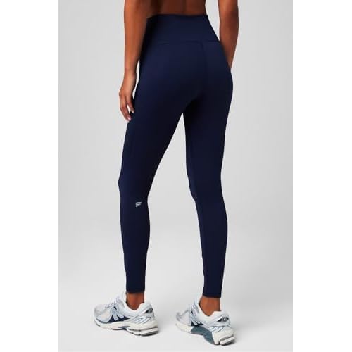 Fabletics Women's On-The-Go PowerHold High-Waisted Legging, Maximum Compression, Flattering, XXL/Regular | 27, Deep Navy