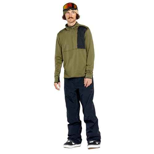 Volcom mens Gridlock 1/4 Zip Mock Neck Snowboard Base Layer Fleece Sweatshirt
