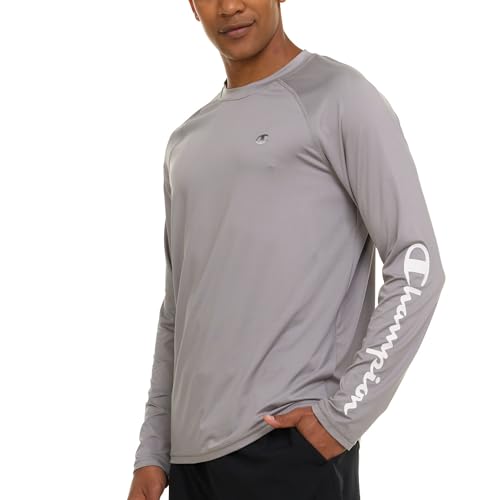 Champion Rash Guard for Men, Long Sleeve Mens Swim Shirt for Fishing Hiking UPF+ 50 SPF Sun UV Protection, Quick Dry