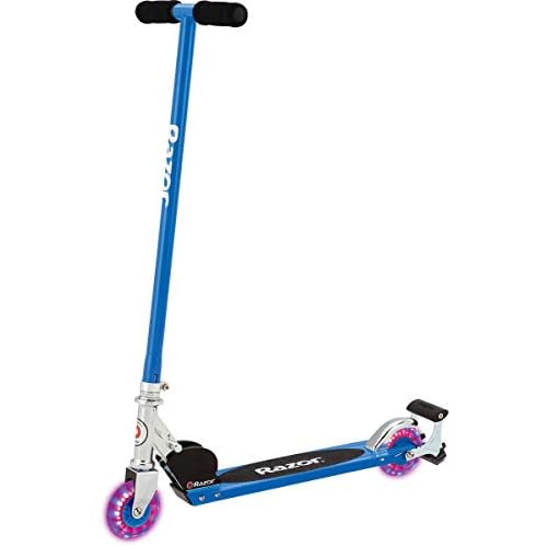 Razor S Spark Sport Kick Scooter - LED Light-Up Wheels, Full-Deck Grip Tape, Spark Bar, Lightweight Aluminum Fram, Foldable