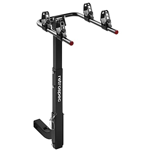 Retrospec Lenox 2-5 - Bike Hitch Rack for Cars, Trucks, SUVs with 2¡± Hitch | Foldable Steel Frame with Anti-Rattle Adapter, Tie Down Cradles and Straps - Fits Most Frames