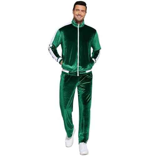 COOFANDY Mens Tracksuit 2 Piece Set Velour Sweatsuit Jogging Suits Full Zip Jacket Pants Outfits