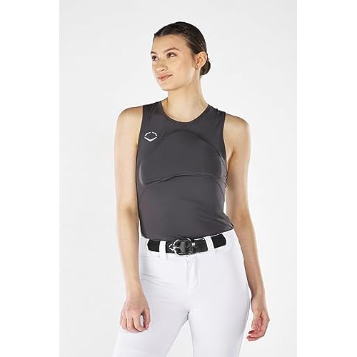 EvoShield Women's Racerback Chest Guard Sleeveless Shirt - Grey, Small