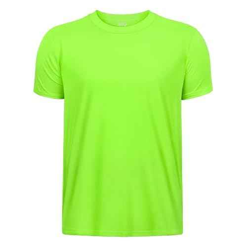 Boys Neon Shirts Dry Fit Athletic T Shirts UPF 50+ Performance Cooling Shirt Short Sleeve Rash Guard Kids Top for Boys Girls