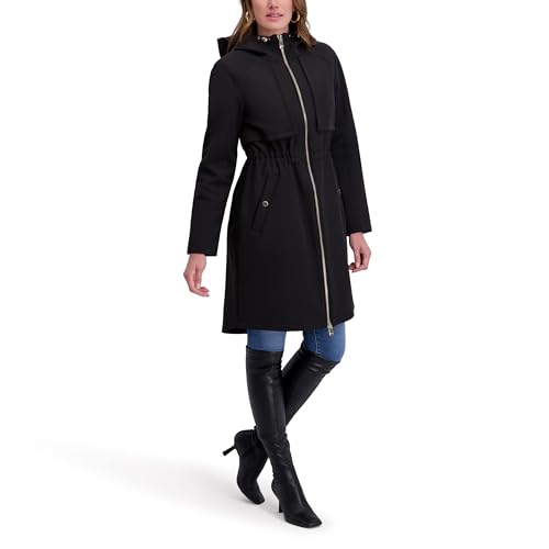 kensie womens Outerwear Hooded Softshell Water Resistant Jacket