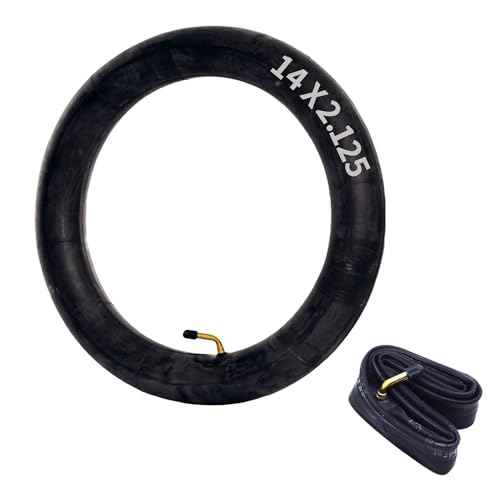 Bike Tube, Bike Tube Electric Bike tire Tube Rubber Inner Tube with Metal Bent Valve E-Bike Accessories Inner Tube with Spare Tire Replace Electric Scooter Accessories (14X2.125)