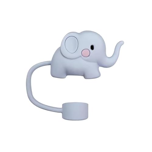 Elephant Straw Cover for Stanley 40&30 Oz Cup, 10mm Silicone Straw Covers Cap for Stanley Cup Accessories, Cute Topper for Tumblers, Cap Stopper for Reusable Straws Tip Lids£¨DM530£©