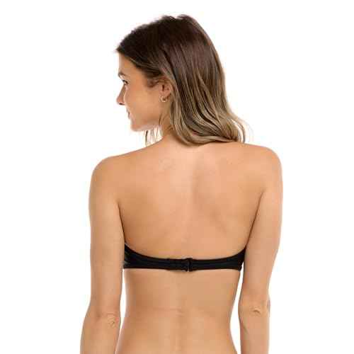 Body Glove Women's Standard Smoothies Tainted Love Solid Retro Bandeau Bikini Top Swimsuit