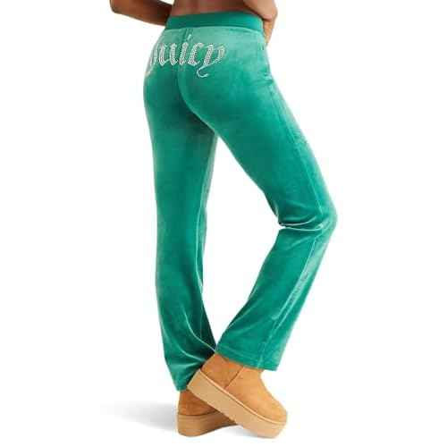 Juicy Couture Womens Rib Waist Velour Pants with Drawcord