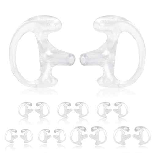 Earpiece for Walkie Talkie Radio Earpiece Replacement Soft Silicone Ear Buds Medium Earmold for Walkie Talkies Air Acoustic Coil Tube Audio Kits (Pack of 4 Pairs)