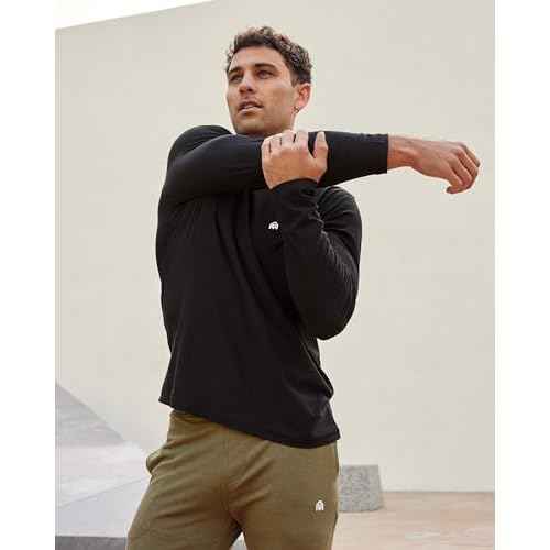 INTO THE AM Men¡¯s Performance Dri-Fit Long Sleeve Athletic Gym Shirt for Men S-3XL - Moisture-Wicking Workout & Running Tee