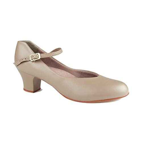 Capezio Women¡¯s Junior Footlight Character Dance Shoes, Professional Dance Shoes For Women Suitable For Many Dance Styles, Comfortable & Supportive Dance Heels - Black, Size 8