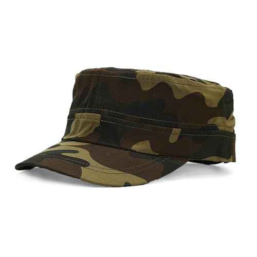 Cadet Army Cap Military Style Hats Flat Top Cap Baseball Hat for Men Women