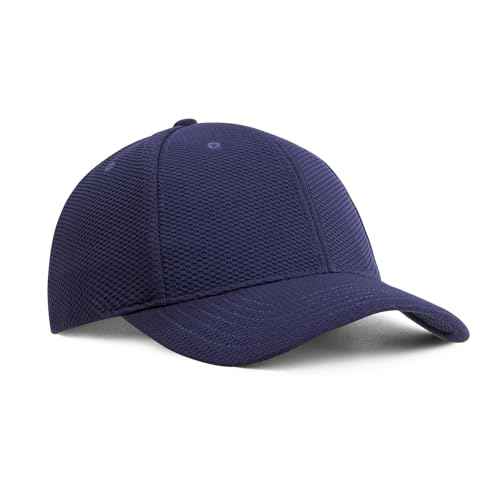 FEICUI Adjustable Mesh Back Baseball Cap for Men Structured Plain Design 6 Panel Sports Sun Hat