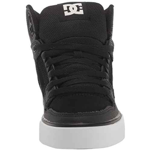 DC Men's Pure High Top Wc Skate Shoes Casual Sneakers, Black/Black/White, 7