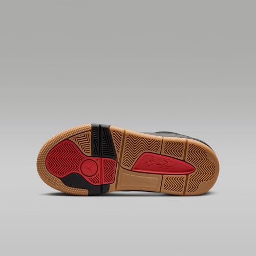 Jordan Flight Court Big Kids' Shoes (HF3333-001, Black/Gum Medium Brown/Varsity Red)