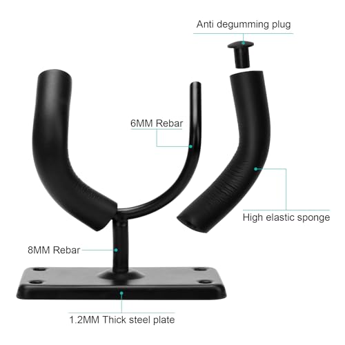 Coolrunner Skateboard Wall Hanger, 4 Pack Skateboard Wall Mount for Skateboard Storage and Display Holder, Skateboard Hooks Fit for Skateboard, Guitar, Longboard, Snowboards, Complete with Screw