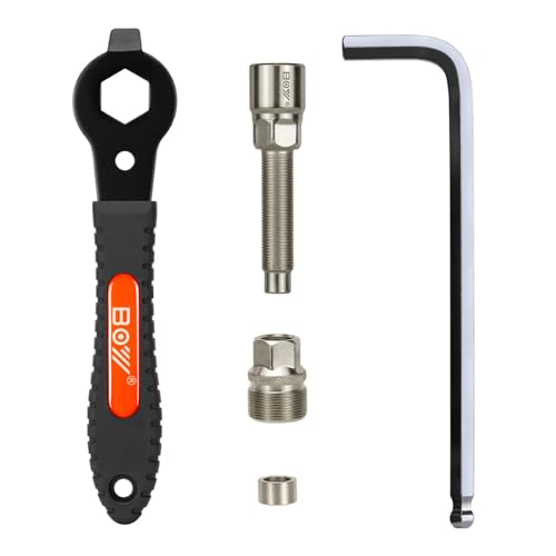 Bike Crank Puller Tool Set, Bicycle Square Crank Remover Kit with Allen Wrench Square Taper, Spline, Compatible with ISIS Drive & Octalink Cranks Arm