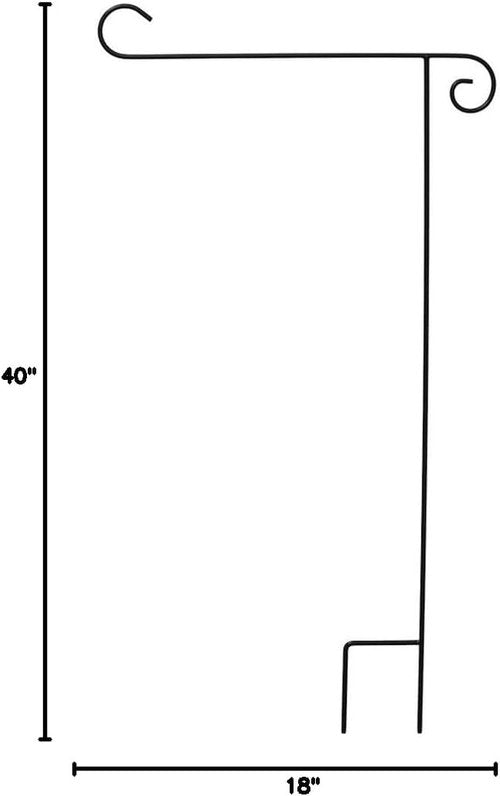 Briarwood Lane Wrought Iron Garden Flag Stand - 40" Height, Durable Black Design