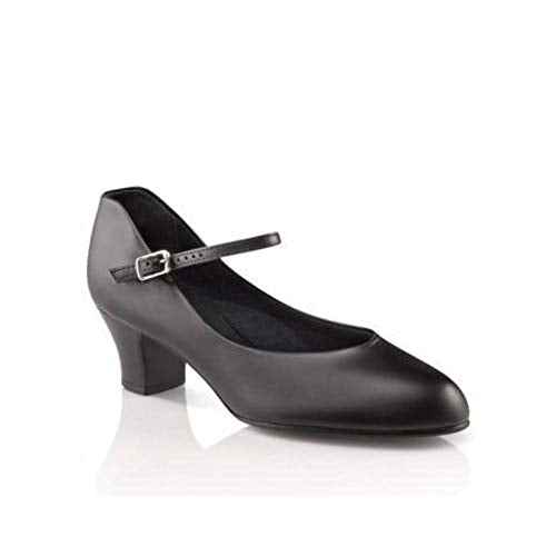 Capezio Women¡¯s Junior Footlight Character Dance Shoes, Professional Dance Shoes For Women Suitable For Many Dance Styles, Comfortable & Supportive Dance Heels - Black, Size 8