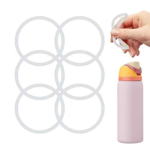 6 Pcs Replacement Gasket for Owala FreeSip 24oz 32oz, Silicone Sealing O Ring for Water Bottle Lid Compatible with Owala 19/24/32/40oz Leak Proof Silicone Seal Bottle Cap Stopper Part(Clear)