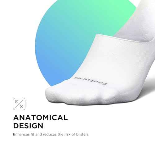 Feetures Elite Light Cushion Invisible Socks - Anti-Slip Sport Sock Liner with Targeted Compression