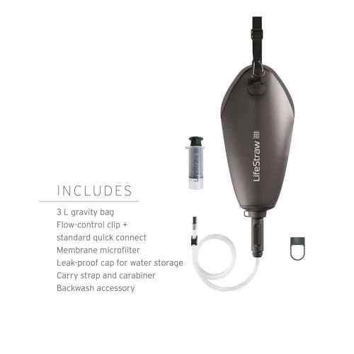 LifeStraw Peak Series Compact Gravity Water Filter System; 3L; Dark Mountain Gray