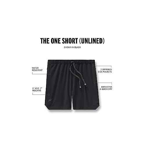 Fabletics Men's The One Short (Unlined), Training, Swimming, Lightweight, Quick-Dry, Zip Pocket, Stretch Woven